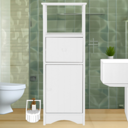 Kingston Single Door Single Drawer White Floor Cabinet - Size: 29 x 79 x 28cm - Wilko - thumbnail 1