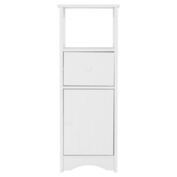 Kingston Single Door Single Drawer White Floor Cabinet - Size: 29 x 79 x 28cm - Wilko - thumbnail 4