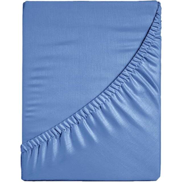 Velosso Microfibre King Size French Blue Fitted Sheet - Wilko - image 1