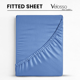 Velosso Microfibre King Size French Blue Fitted Sheet - Wilko - thumbnail 5
