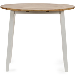 Julian Bowen Linwood 4 Seater Round Drop Leaf Table Natural and White - Multi - Wilko - thumbnail 5