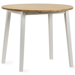Julian Bowen Linwood 4 Seater Round Drop Leaf Table Natural and White - Multi - Wilko - thumbnail 3