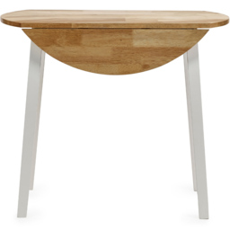 Julian Bowen Linwood 4 Seater Round Drop Leaf Table Natural and White - Multi - Wilko - thumbnail 6