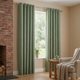 Taylor Blackout Eyelet Curtains Green 229cm - My Home - Wilko - thumbnail 6
