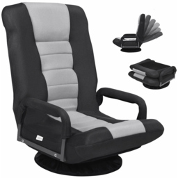 Costway Grey Swivel Gaming Chair with Adjustable Backrest - Size: 57 x 57 x 34cm - Wilko - thumbnail 4