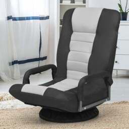 Costway Grey Swivel Gaming Chair with Adjustable Backrest - Size: 57 x 57 x 34cm - Wilko - thumbnail 1