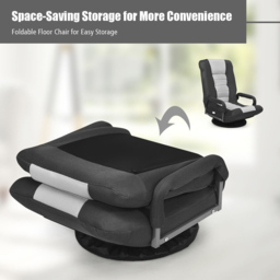 Costway Grey Swivel Gaming Chair with Adjustable Backrest - Size: 57 x 57 x 34cm - Wilko - thumbnail 6