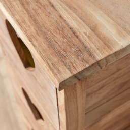 Home Source Hartsmere 4 Drawer Natural Storage Unit - Size: 77 x 25 x 25cm - Brown - Wilko - thumbnail 4