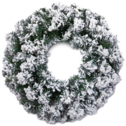 Premier Snow Flocked Woodcote Pine Christmas Wreath 50cm - Size: 50 x 50 x 50cm - Green - Wilko