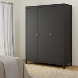 Florence Madrid 3 Door Matt Black Wardrobe - Wilko - thumbnail 6