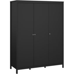 Florence Madrid 3 Door Matt Black Wardrobe - Wilko - thumbnail 3