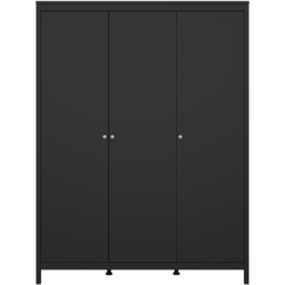 Florence Madrid 3 Door Matt Black Wardrobe - Wilko - thumbnail 4