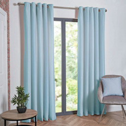 Taylor Blackout Eyelet Curtains - Duck Egg/229cm - Size: W 90 x D 90cm - My - Wilko - thumbnail 4