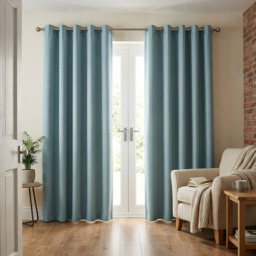 Taylor Blackout Eyelet Curtains - Duck Egg/229cm - Size: W 90 x D 90cm - My - Wilko - thumbnail 5