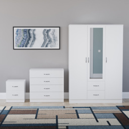 Vida Designs Riano White 3 Piece Bedroom Furniture Set - Wilko - thumbnail 3