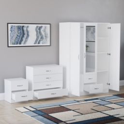 Vida Designs Riano White 3 Piece Bedroom Furniture Set - Wilko - thumbnail 5