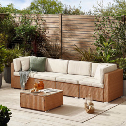 Furniturebox Windermere 4 Seater Beige Rattan Sofa Lounge Set - Cream - Wilko - thumbnail 6