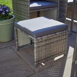 Home Source Pebble 6 Seater Rattan Outdoor Garden Patio Table Set - Grey - Wilko - thumbnail 5