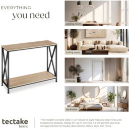 tectake Tacoma Single Shelf Oak Sonoma Console Table - Brown - Wilko - thumbnail 6