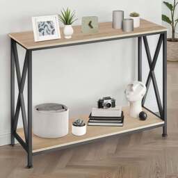 tectake Tacoma Single Shelf Oak Sonoma Console Table - Brown - Wilko