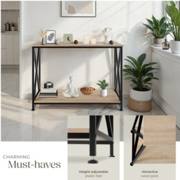 tectake Tacoma Single Shelf Oak Sonoma Console Table - Brown - Wilko - thumbnail 5