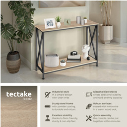 tectake Tacoma Single Shelf Oak Sonoma Console Table - Brown - Wilko - thumbnail 7