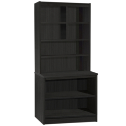 R White Cabinets 8 Shelf Black Desk Height Bookcase with Hutch - Size: 182.8 x 85 x 54cm - Wilko - thumbnail 3