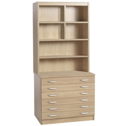 R White Cabinets 6 Drawer 6 Shelf Brown A2 Plan Chest of Drawers with Hutch - Wilko - thumbnail 3