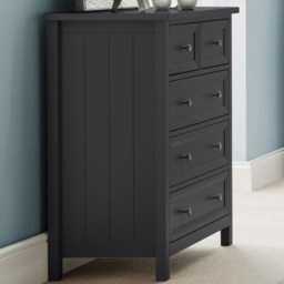 Julian Bowen Maine 5 Drawer Anthracite Chest of Drawers - Black - Wilko - thumbnail 1