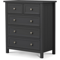 Julian Bowen Maine 5 Drawer Anthracite Chest of Drawers - Black - Wilko - thumbnail 3
