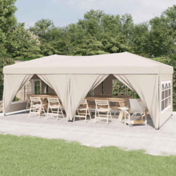 vidaXL 3 x 6m Cream Foldable Party Tent with Sidewalls - Wilko