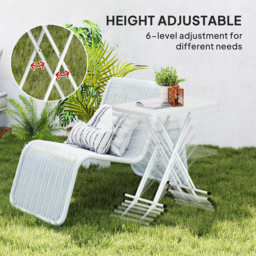Outsunny Height Adjustable Folding Bistro Table Charcoal White - Size: 74 x 50 x 76cm - Wilko - thumbnail 6