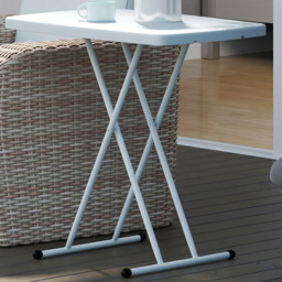 Outsunny Height Adjustable Folding Bistro Table Charcoal White - Size: 74 x 50 x 76cm - Wilko - thumbnail 1
