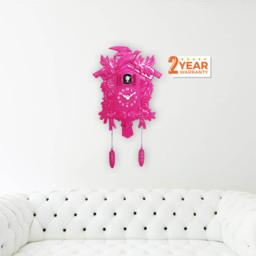 Walplus Pink Vintage Cuckoo Wall Clock 37cm - Size: 37 x 11 x 1cm - Wilko - thumbnail 6