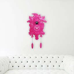Walplus Pink Vintage Cuckoo Wall Clock 37cm - Size: 37 x 11 x 1cm - Wilko - thumbnail 5