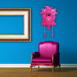Walplus Pink Vintage Cuckoo Wall Clock 37cm - Size: 37 x 11 x 1cm - Wilko - thumbnail 4