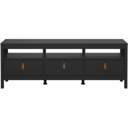 Florence Barcelona 3 Drawer 3 Shelf Matt Black TV Unit - Size: 38 x 151 x 54cm - Wilko - thumbnail 4