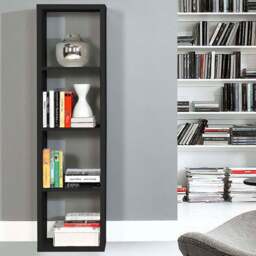 Florence Mauro 3 Shelf Matt Black Bookshelf - Wilko