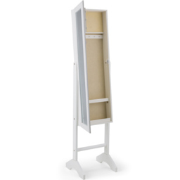 Julian Bowen Prima White Mirrored Jewellery Organiser Floor Cabinet - Size: 35 x 34 x 144cm - Wilko - thumbnail 4