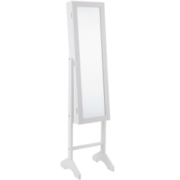 Julian Bowen Prima White Mirrored Jewellery Organiser Floor Cabinet - Size: 35 x 34 x 144cm - Wilko - thumbnail 3