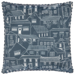 Wylder Blue Abersoch Town Reversible Cushion 45 x 45cm - Wilko - thumbnail 4