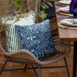 Wylder Blue Abersoch Town Reversible Cushion 45 x 45cm - Wilko - thumbnail 3