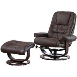 Artemis Home Burdell Brown Massage and Heat Swivel Recliner Chair with Footstool - Size: Single - Wilko - thumbnail 3