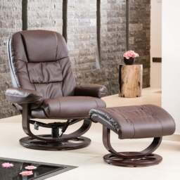 Artemis Home Burdell Brown Massage and Heat Swivel Recliner Chair with Footstool - Size: Single - Wilko