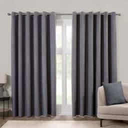 Dusk Eyelet Curtain Charcoal/168cm/229cm - Divante - Wilko - thumbnail 3