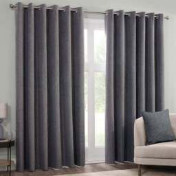 Dusk Eyelet Curtain Charcoal/168cm/229cm - Divante - Wilko - thumbnail 1