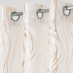 Velosso Gold Swirls Eyelet Voile Panel Curtain 150 x 137cm - Size: w 150 x D 137cm - Wilko - thumbnail 3