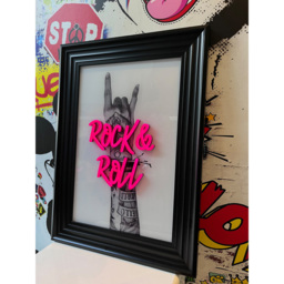 Splashbax Rock And Roll Black Premium Gallery Frame LED Neon Wall Art - Size: 105 x 75 x 7cm - Multi - Wilko - thumbnail 7