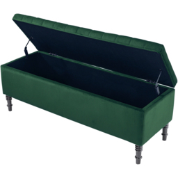 H&O Direct Velvet Upholstered Storage Bench - Size: 46 x 126 x 44cm - Green - Wilko - thumbnail 4