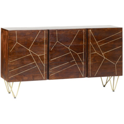 Brooklyn Ozella 2 Door 3 Drawer Dark Gold Extra Large Sideboard - Brown - Wilko - thumbnail 3